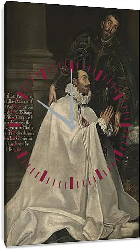 Часы картина - Julian Romero and his Patron Saint. Эль Греко
