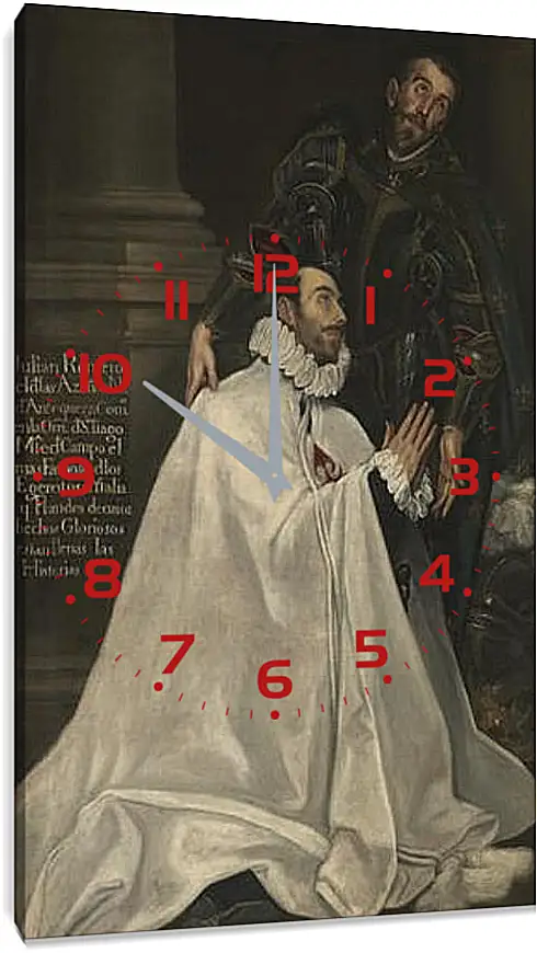 Часы картина - Julian Romero and his Patron Saint. Эль Греко