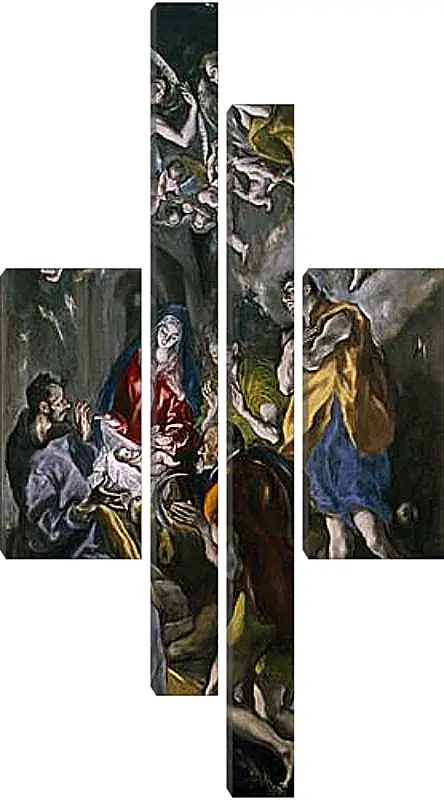 Модульная картина - Adoration of the Shepherds. Эль Греко