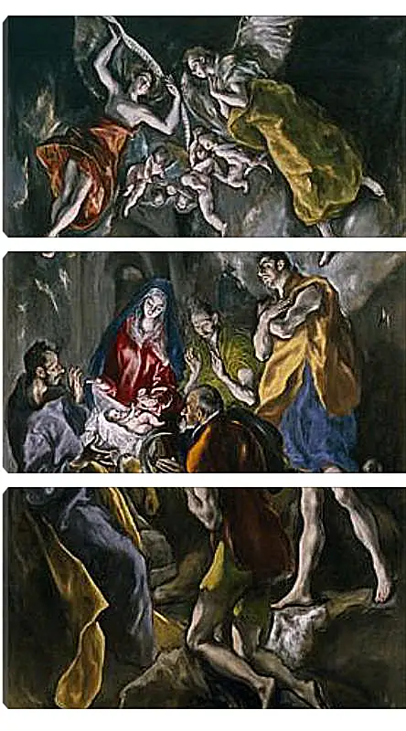 Модульная картина - Adoration of the Shepherds. Эль Греко