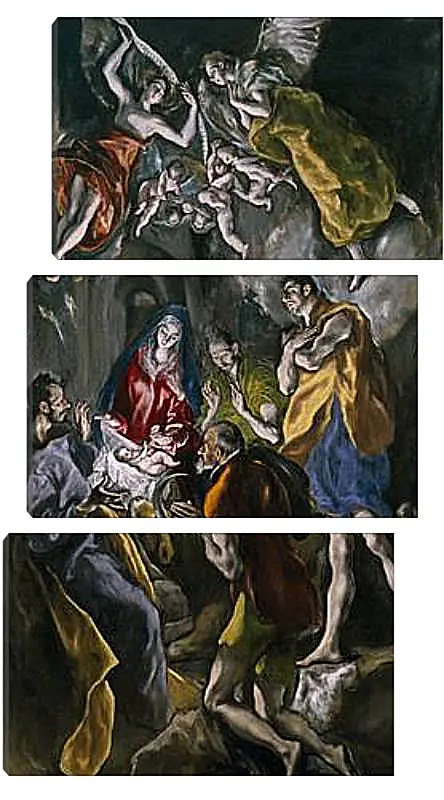 Модульная картина - Adoration of the Shepherds. Эль Греко