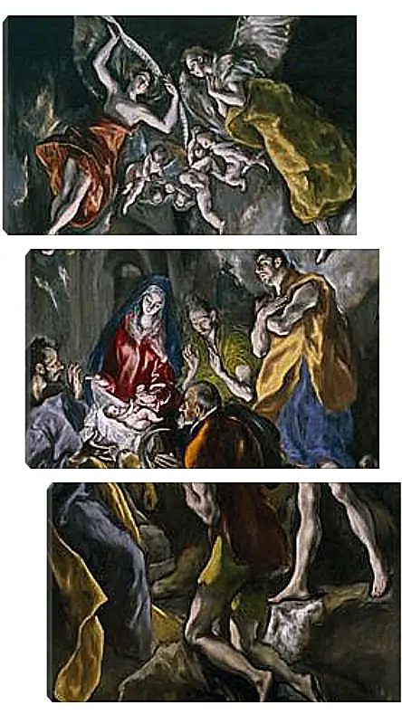 Модульная картина - Adoration of the Shepherds. Эль Греко