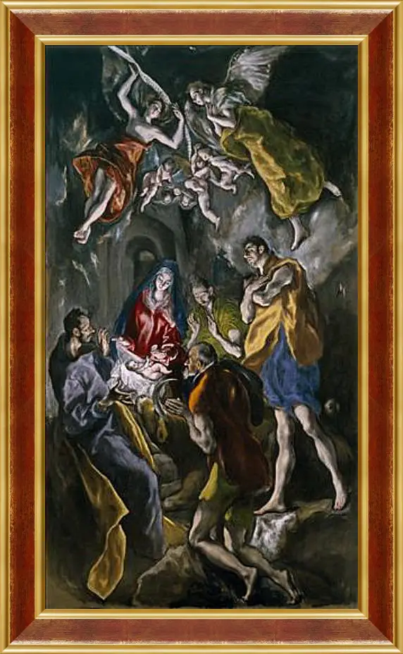 Картина в раме - Adoration of the Shepherds. Эль Греко