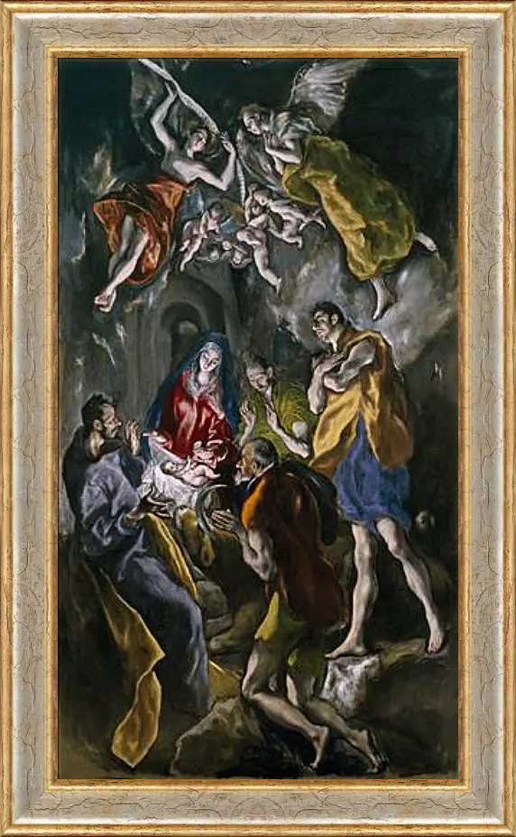 Картина в раме - Adoration of the Shepherds. Эль Греко