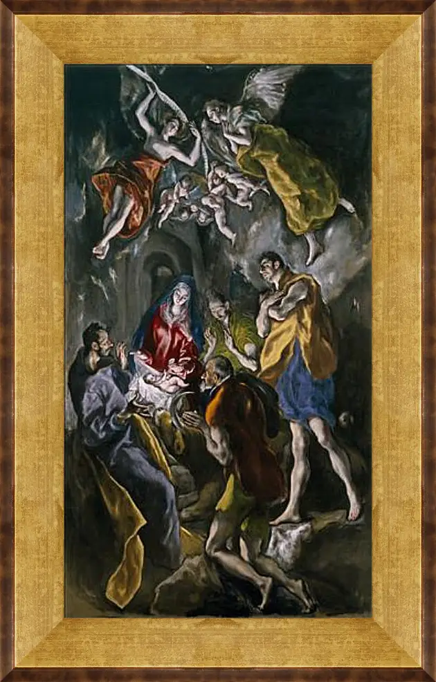 Картина в раме - Adoration of the Shepherds. Эль Греко