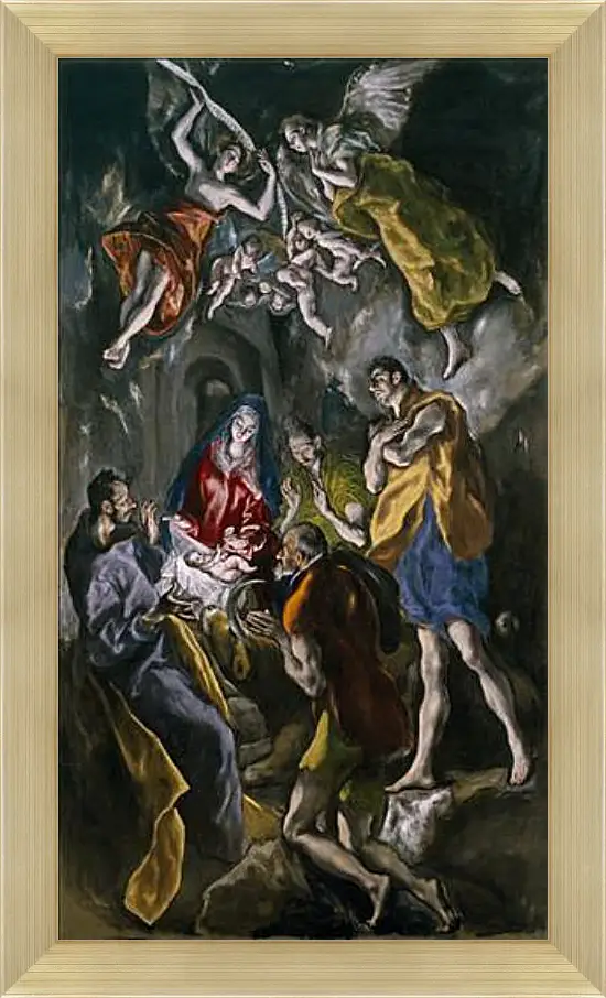 Картина в раме - Adoration of the Shepherds. Эль Греко