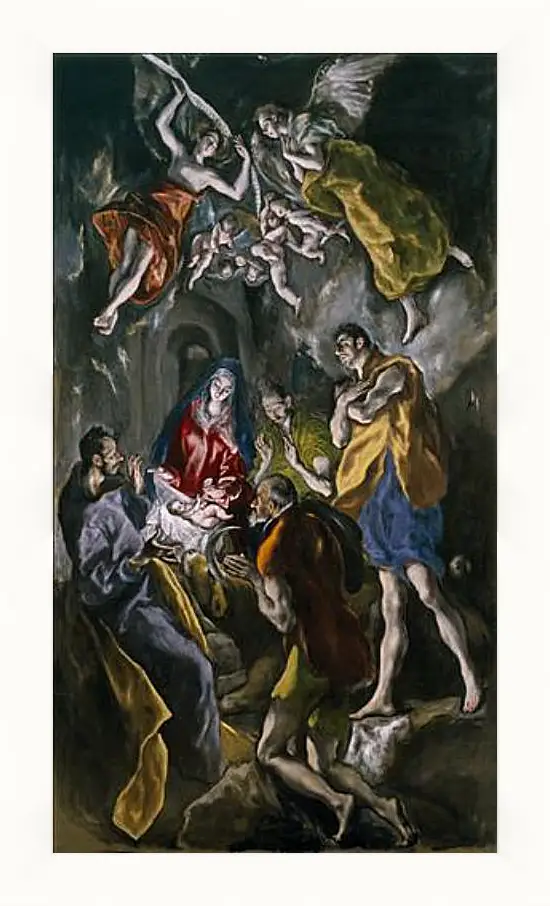 Картина в раме - Adoration of the Shepherds. Эль Греко