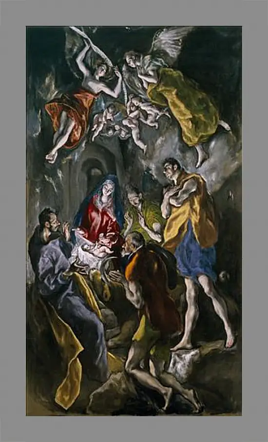 Картина в раме - Adoration of the Shepherds. Эль Греко