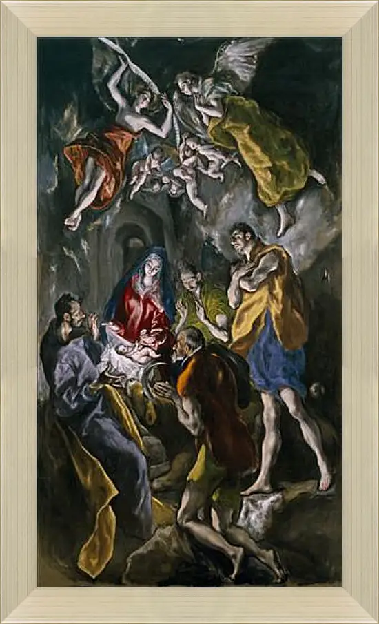 Картина в раме - Adoration of the Shepherds. Эль Греко