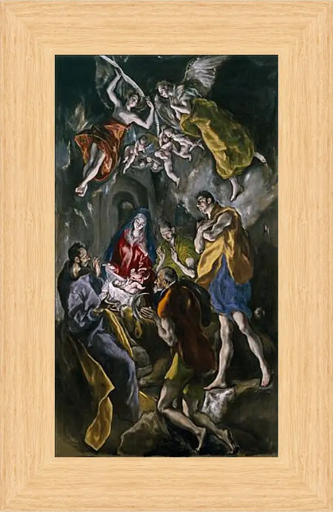 Картина в раме - Adoration of the Shepherds. Эль Греко