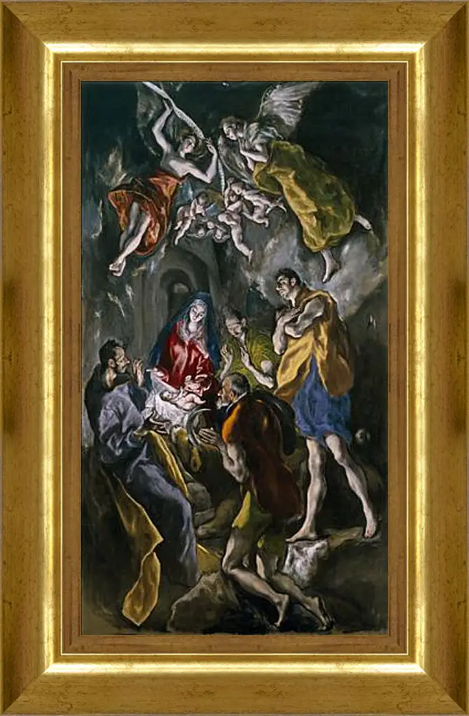 Картина в раме - Adoration of the Shepherds. Эль Греко