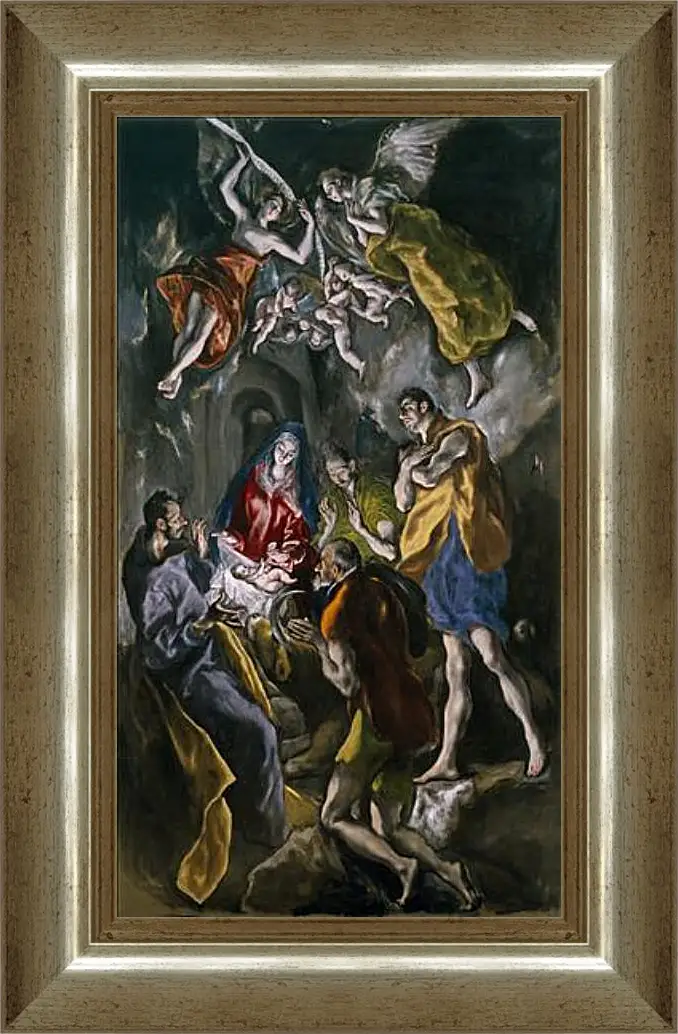 Картина в раме - Adoration of the Shepherds. Эль Греко