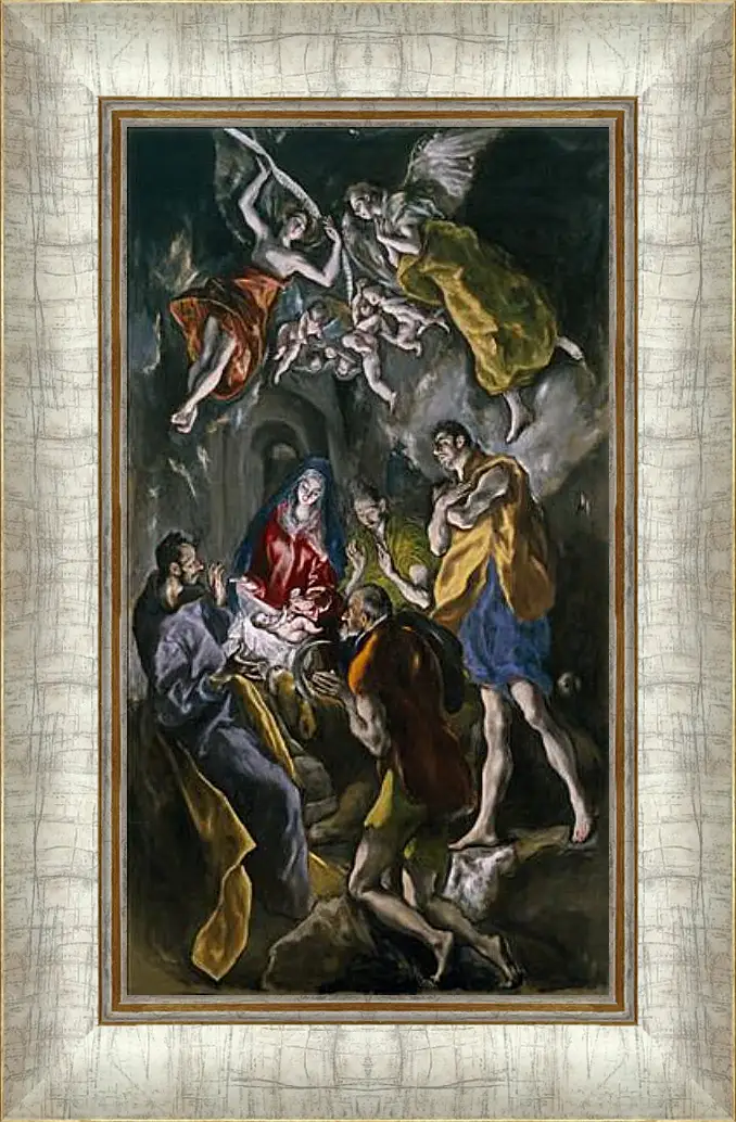 Картина в раме - Adoration of the Shepherds. Эль Греко