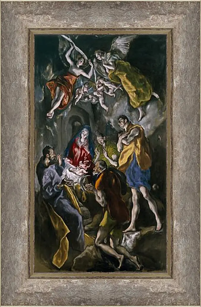 Картина в раме - Adoration of the Shepherds. Эль Греко