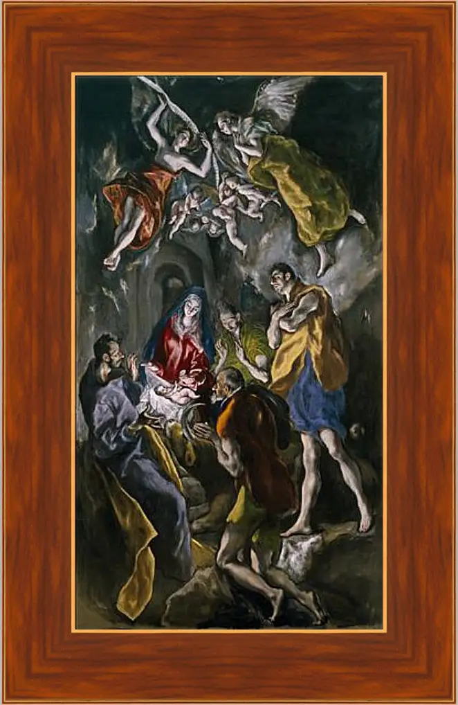 Картина в раме - Adoration of the Shepherds. Эль Греко