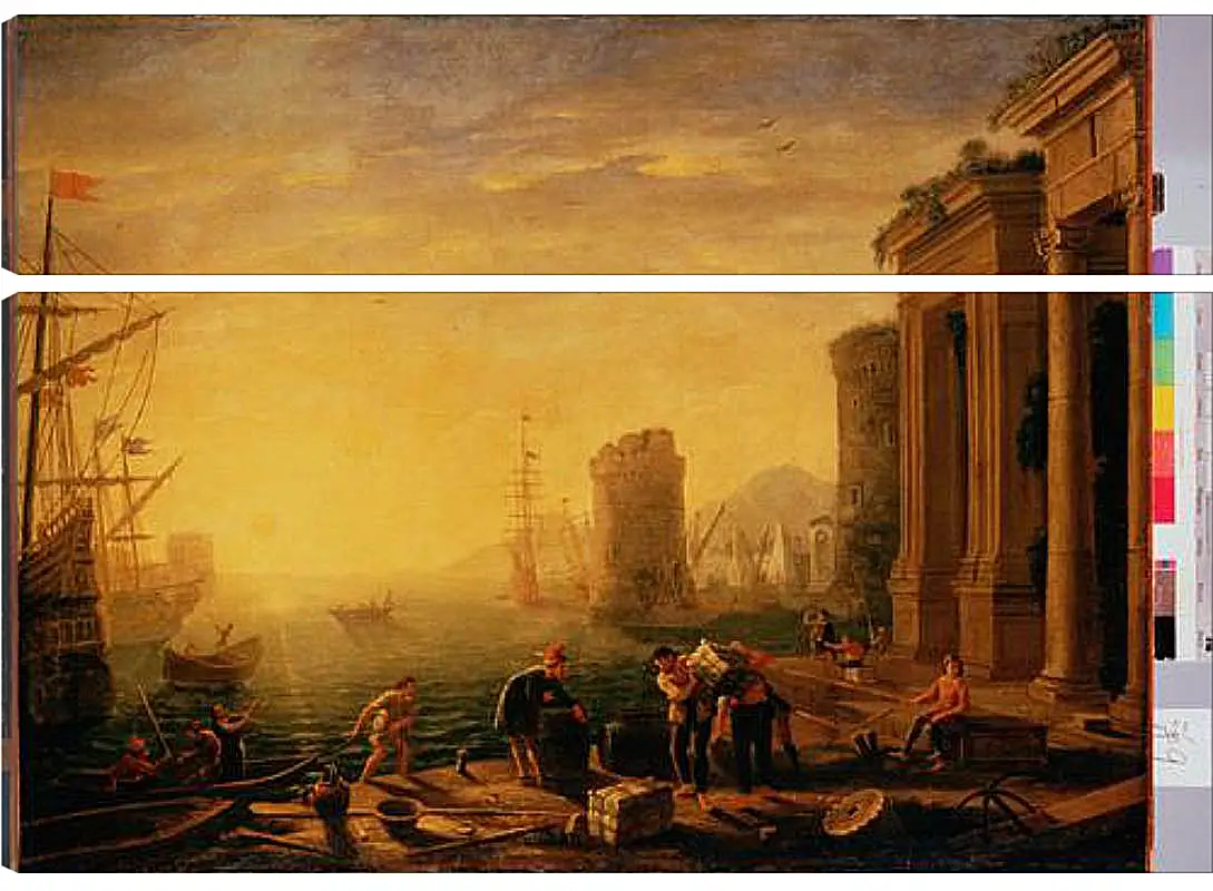 Модульная картина - Morning in the Harbour. Лоррен Клод