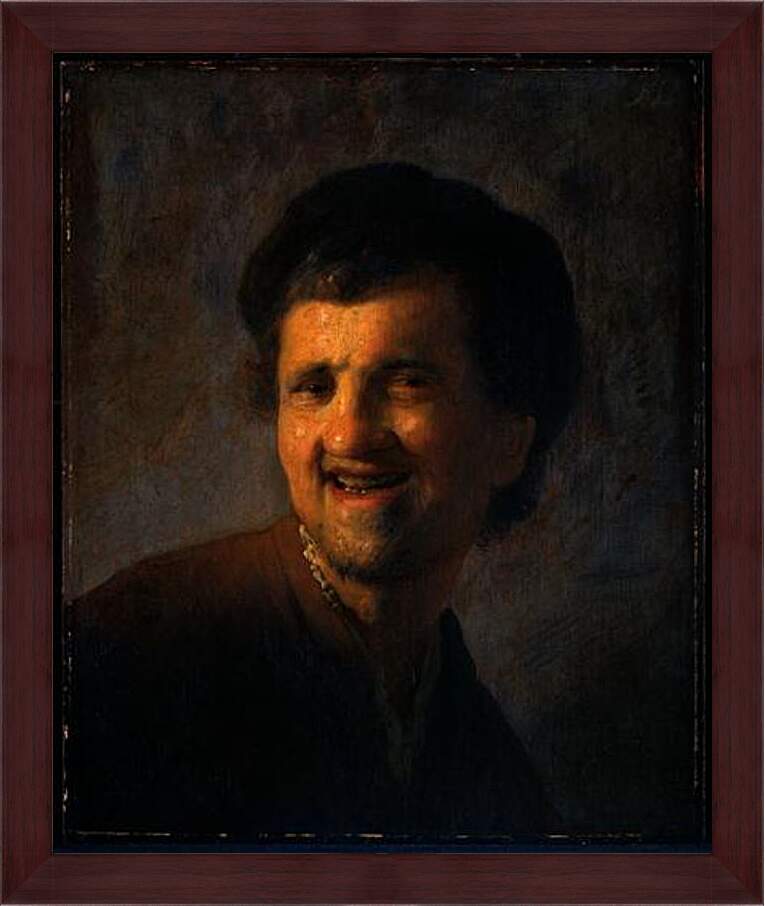 Картина в раме - Yound man smiling. Рембрандт