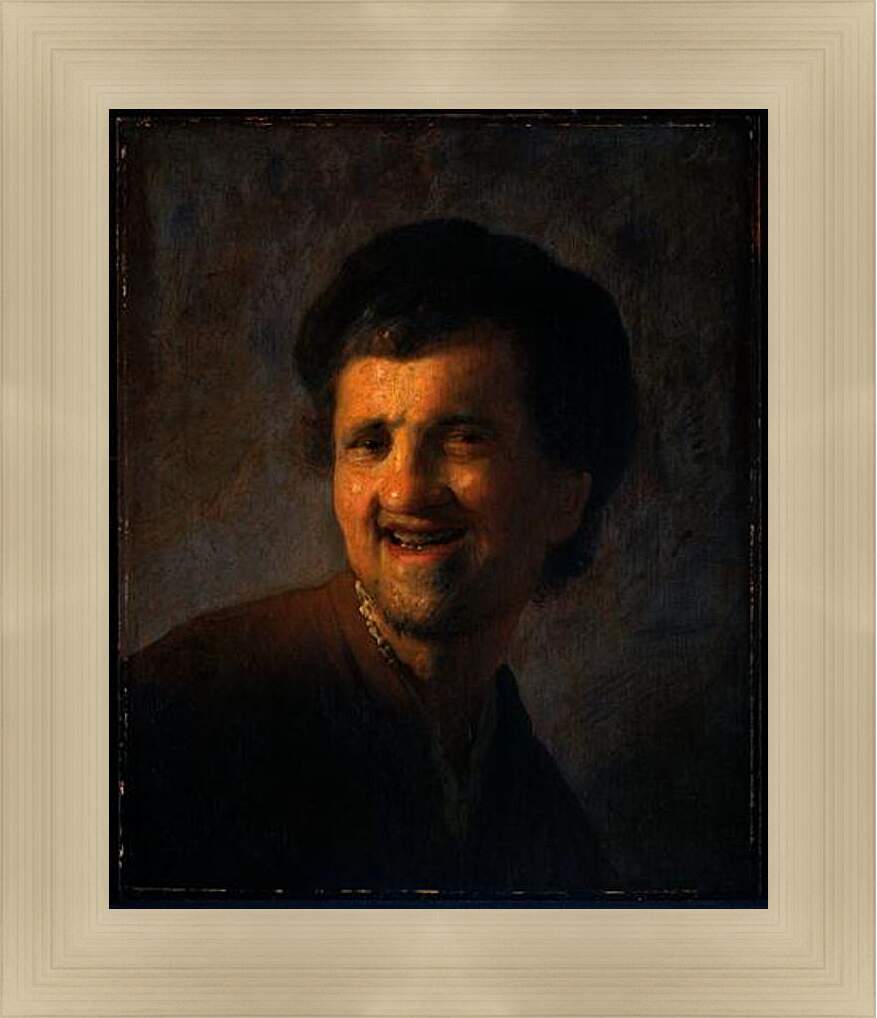 Картина в раме - Yound man smiling. Рембрандт