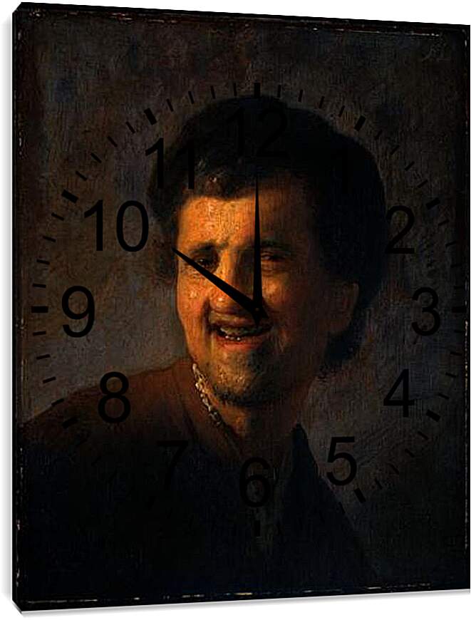 Часы картина - Yound man smiling. Рембрандт