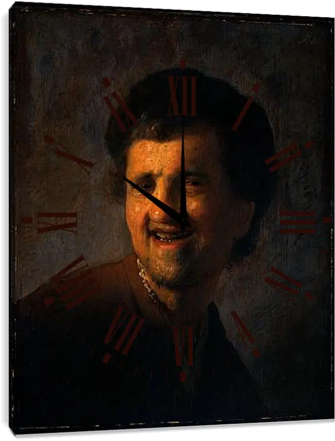 Часы картина - Yound man smiling. Рембрандт