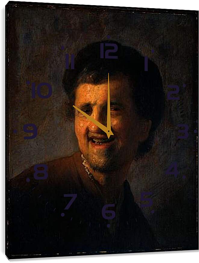 Часы картина - Yound man smiling. Рембрандт
