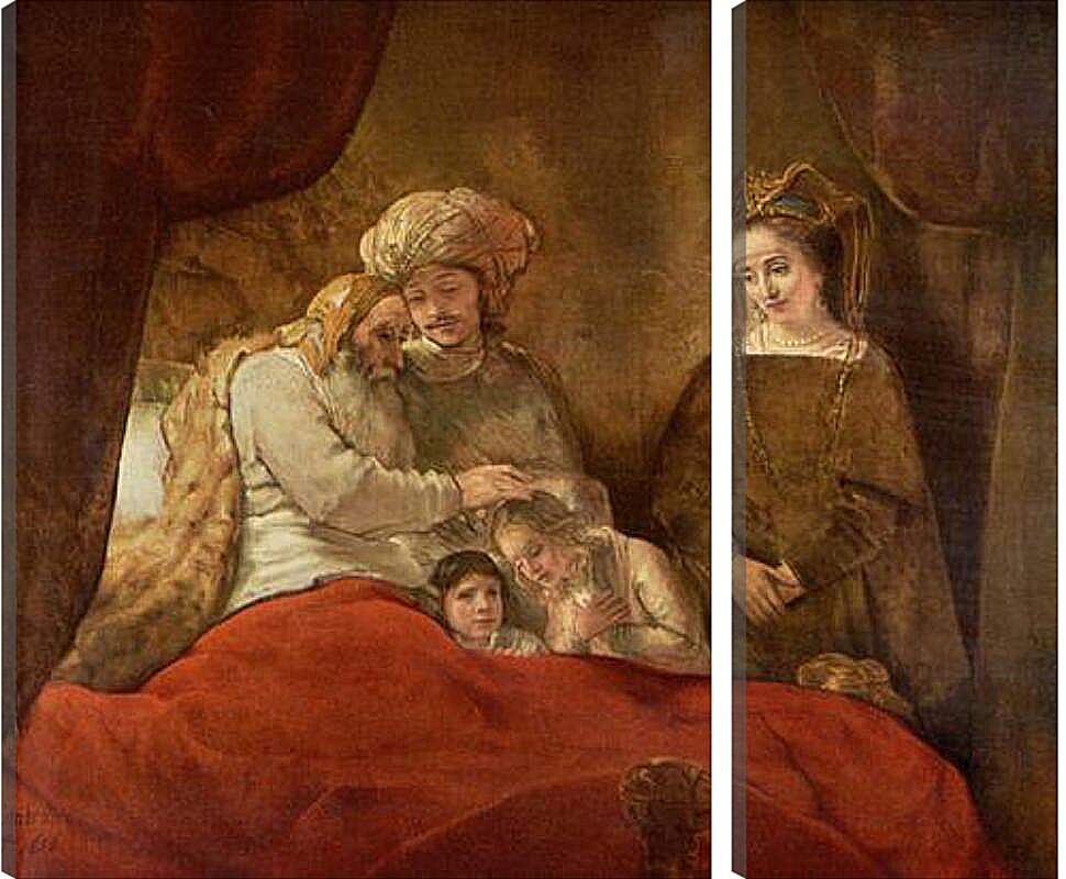 Модульная картина - Jacob Blessing The Sons Of Joseph. Рембрандт