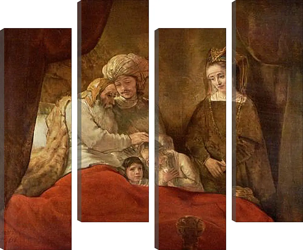 Модульная картина - Jacob Blessing The Sons Of Joseph. Рембрандт