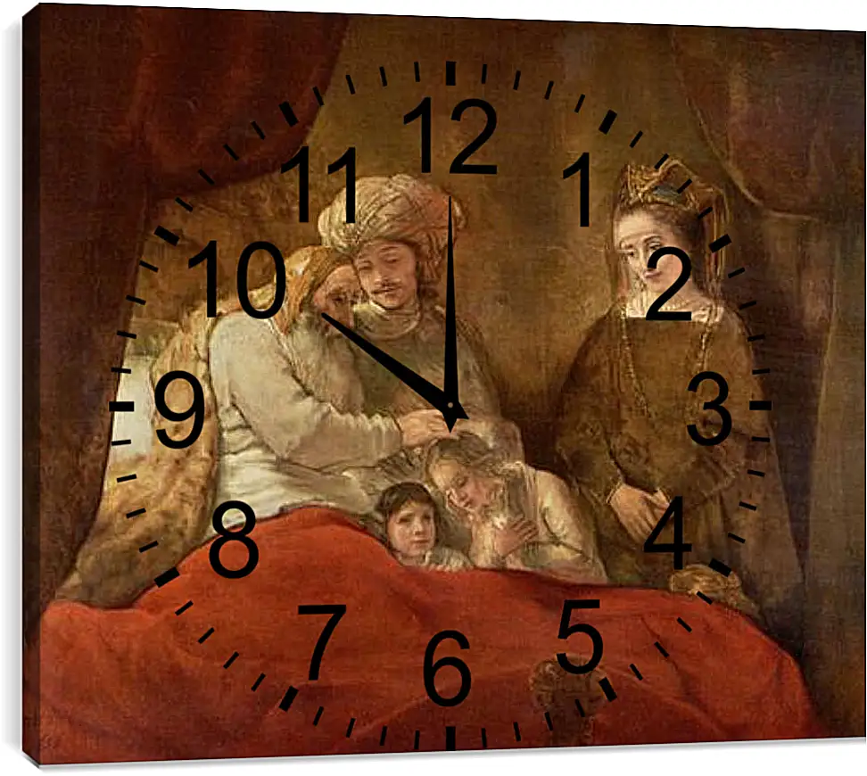 Часы картина - Jacob Blessing The Sons Of Joseph. Рембрандт