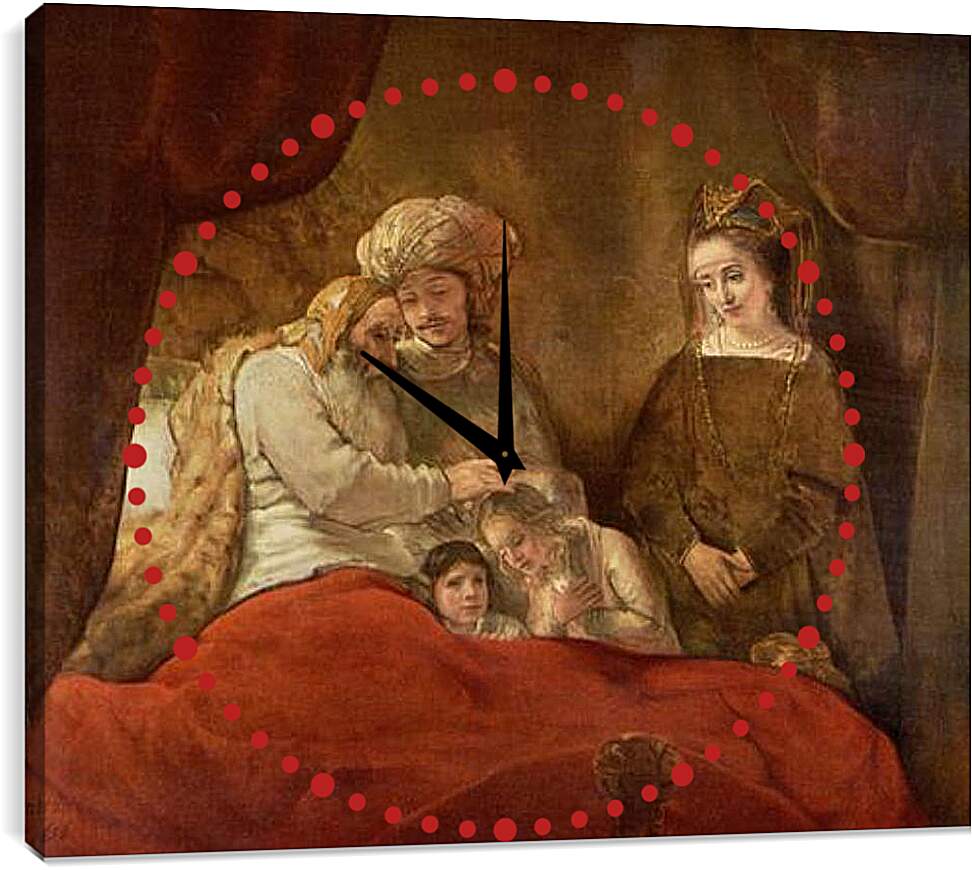 Часы картина - Jacob Blessing The Sons Of Joseph. Рембрандт