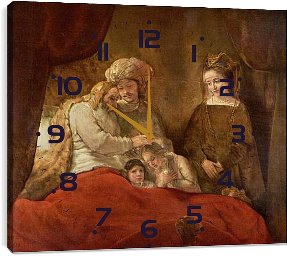 Часы картина - Jacob Blessing The Sons Of Joseph. Рембрандт