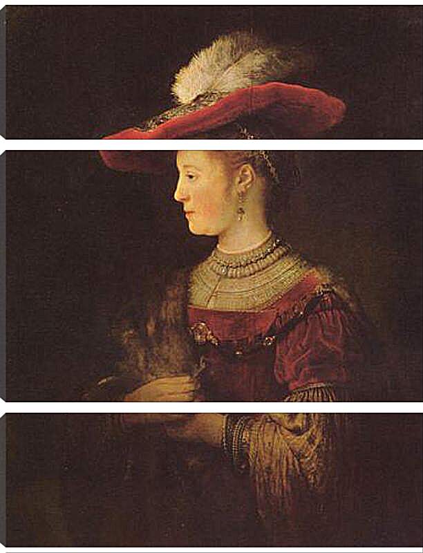 Модульная картина - Portrait of  Saskia van Uylenburch. Рембрандт