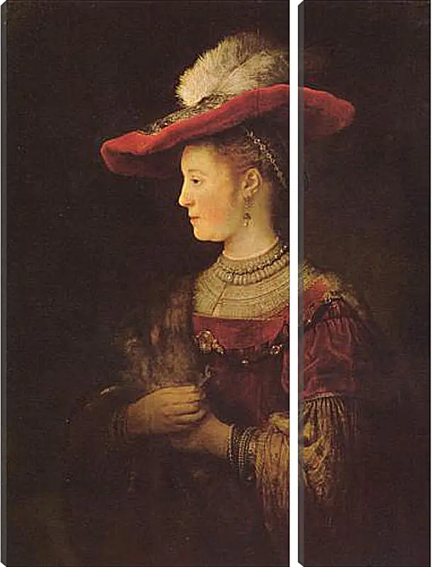 Модульная картина - Portrait of  Saskia van Uylenburch. Рембрандт