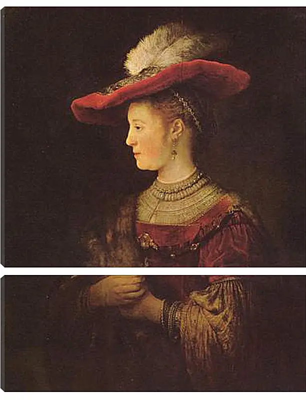 Модульная картина - Portrait of  Saskia van Uylenburch. Рембрандт