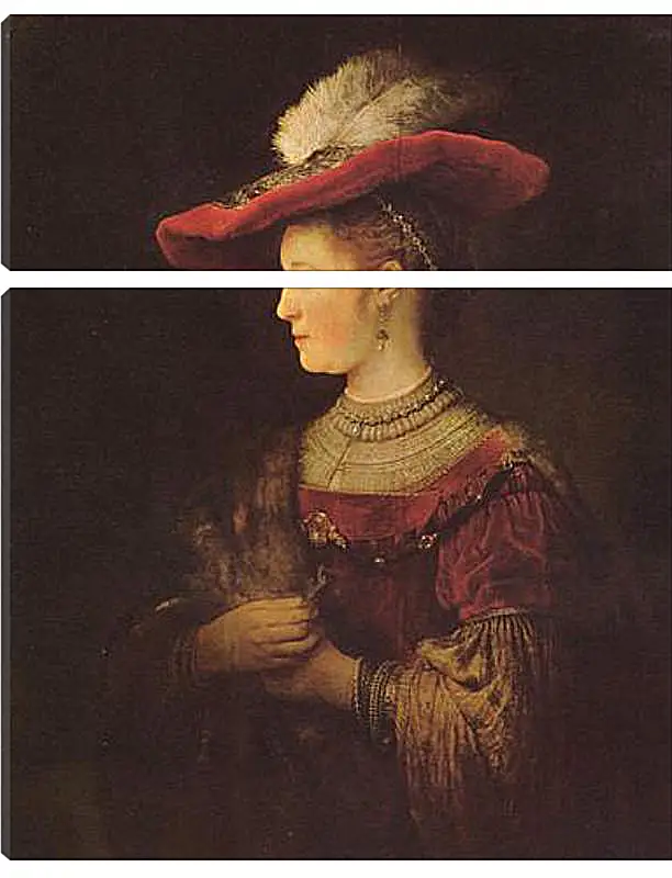 Модульная картина - Portrait of  Saskia van Uylenburch. Рембрандт