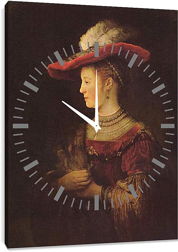 Часы картина - Portrait of  Saskia van Uylenburch. Рембрандт