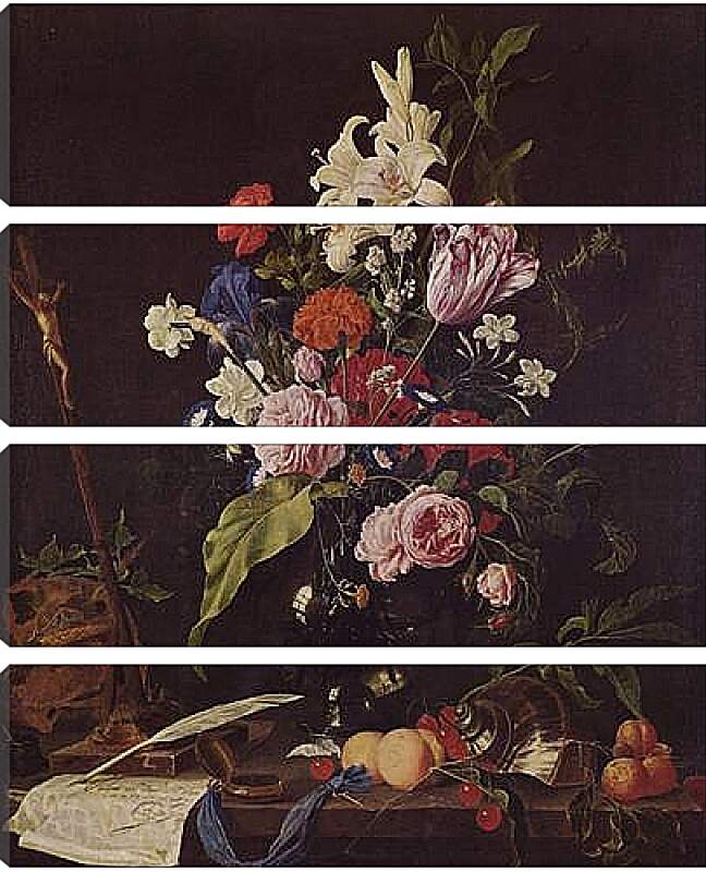 Модульная картина - Натюрморт Цветы в вазе. Ян Хем Давидс Де