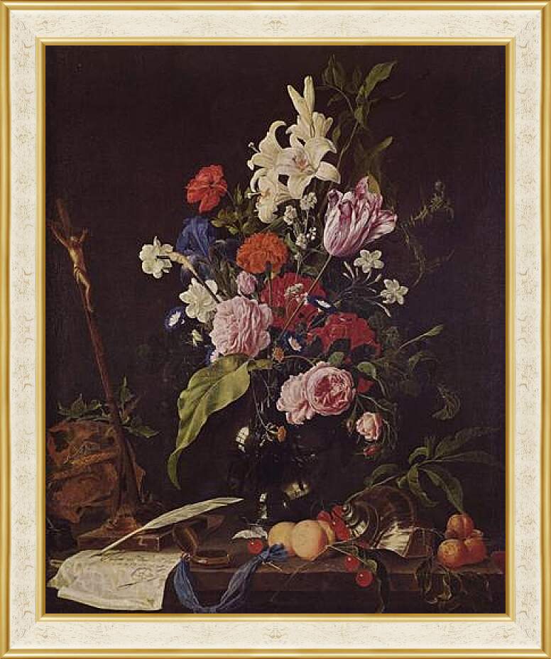 Картина в раме - Натюрморт Цветы в вазе. Ян Хем Давидс Де