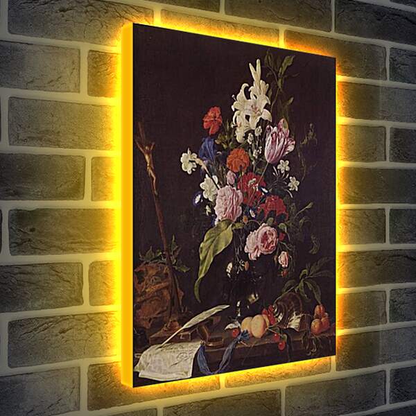 Лайтбокс световая панель - Натюрморт Цветы в вазе. Ян Хем Давидс Де