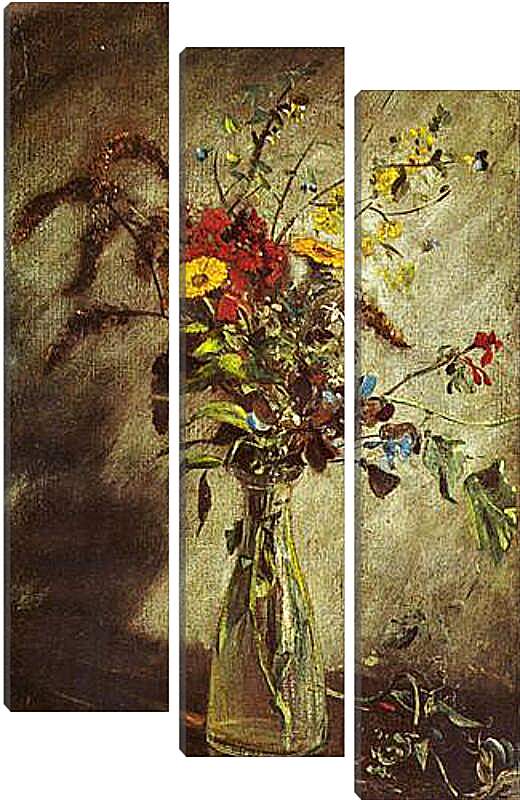 Модульная картина - Цветы в стеклянной вазе. Джон Констебл