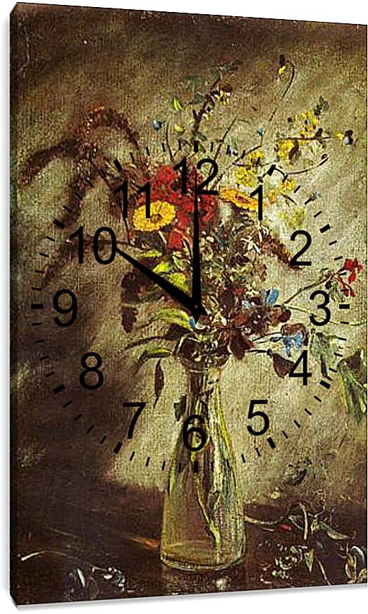 Часы картина - Цветы в стеклянной вазе. Джон Констебл