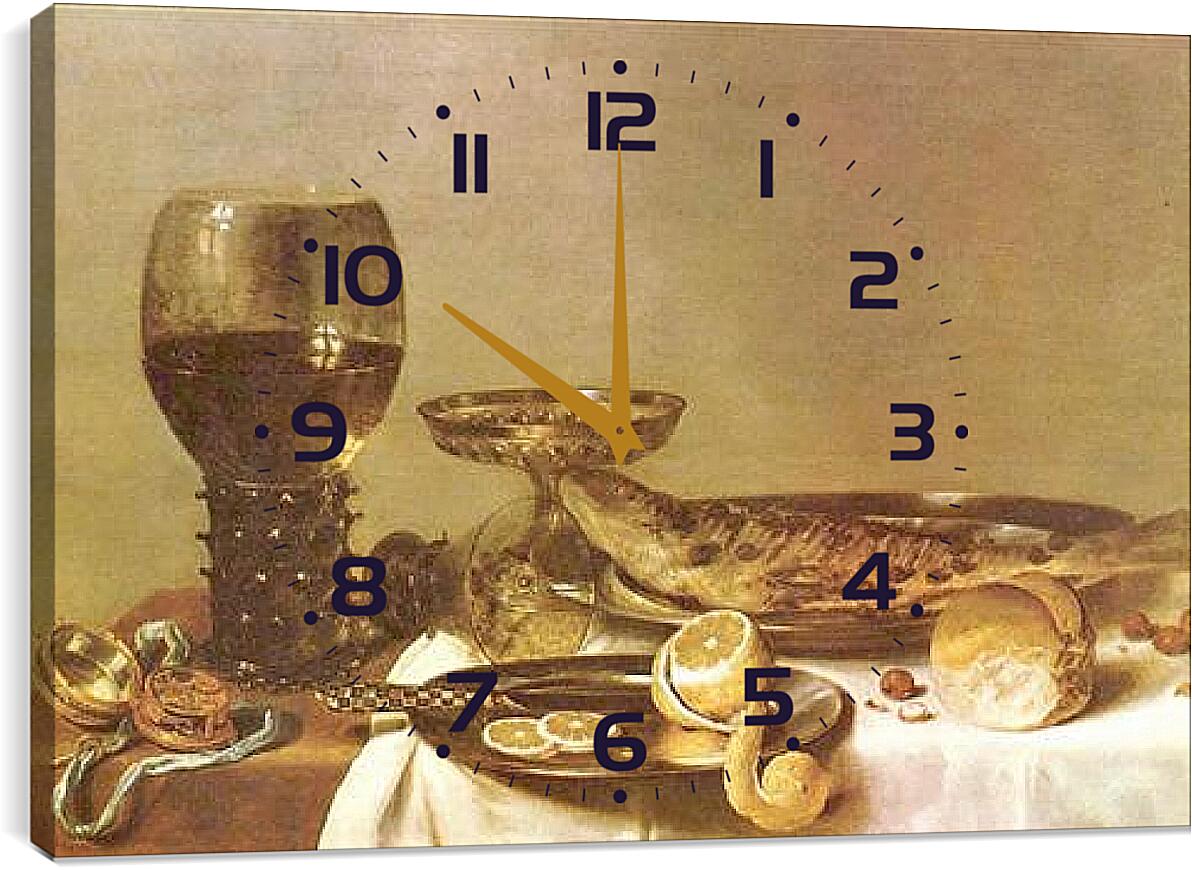 Часы картина - Натюрморт. Виллем Клас Хеда