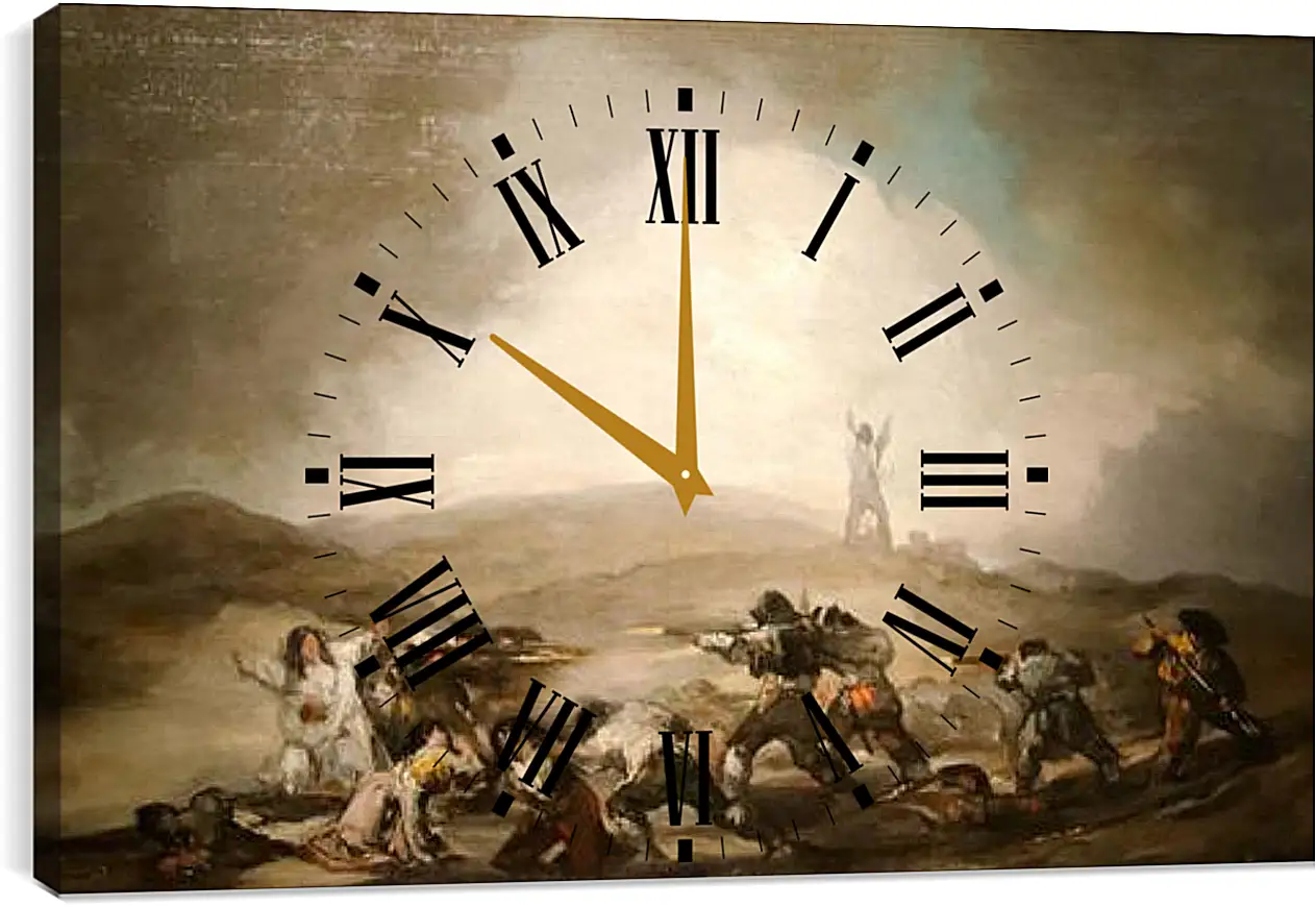 Часы картина - Scene form the spanish war of independance. Франсиско Гойя