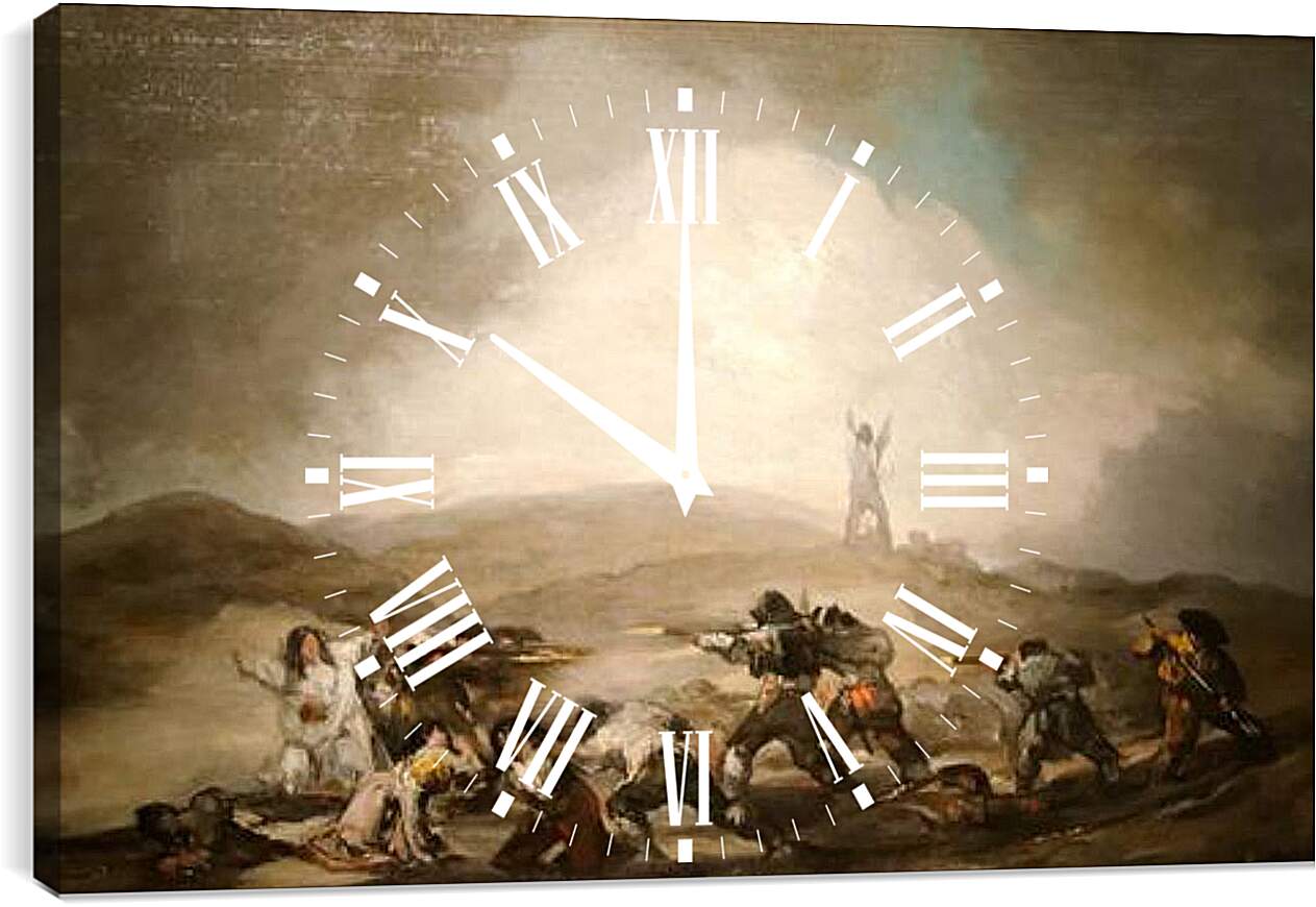 Часы картина - Scene form the spanish war of independance. Франсиско Гойя