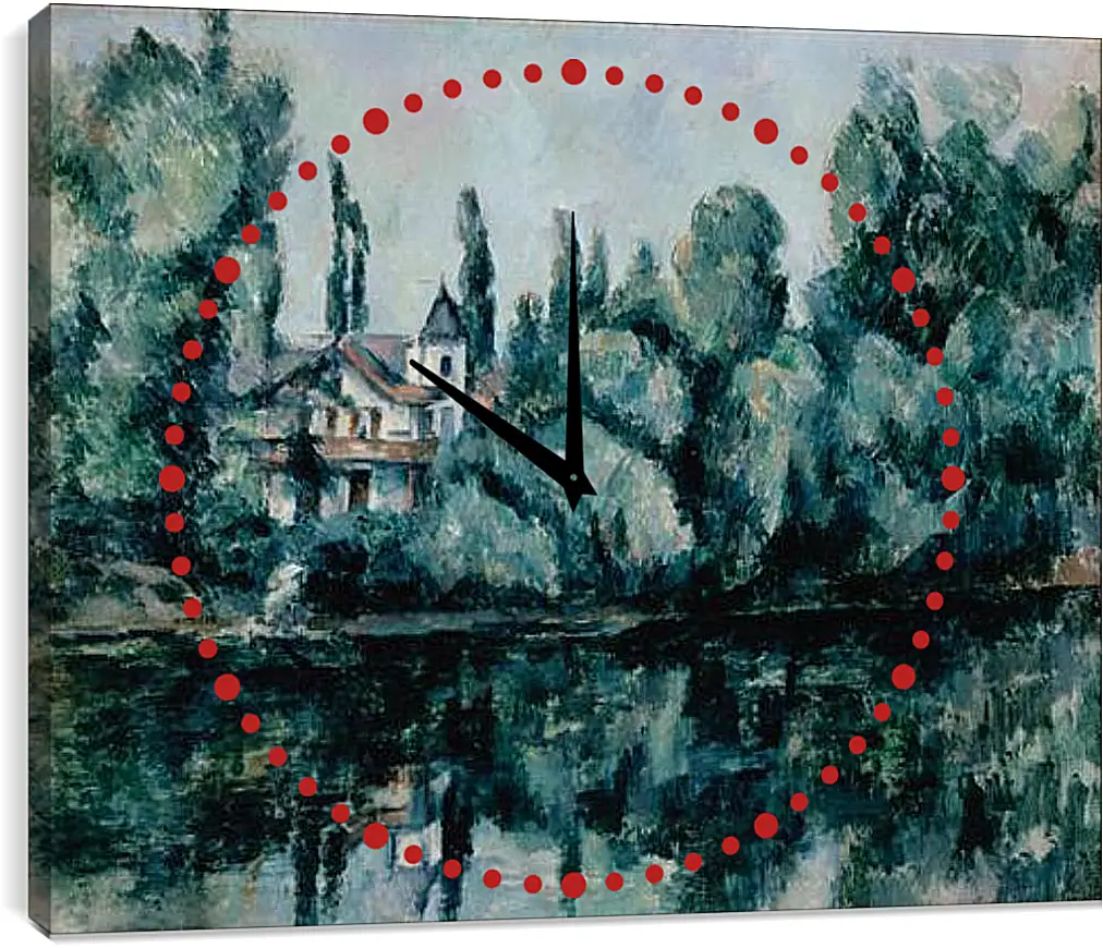 Часы картина - Les Bords de Marne (vers). Поль Сезанн