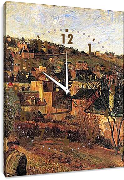 Часы картина - Blaue Daecher bei Rouen. Поль Гоген