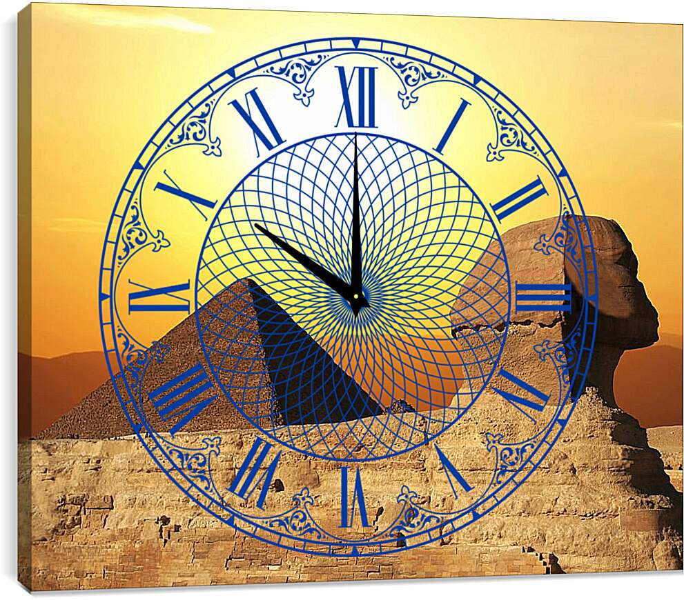 Часы картина - Сфинкс на закате