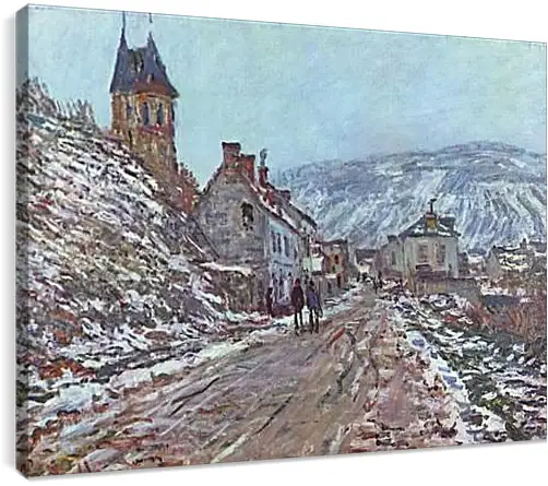 Постер и плакат - Street near Vetheuil in Winter. Клод Моне