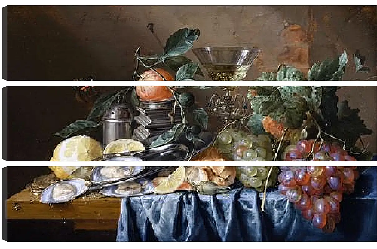 Модульная картина - Still Life with Oysters and Grapes. Ян Хем Давидс Де