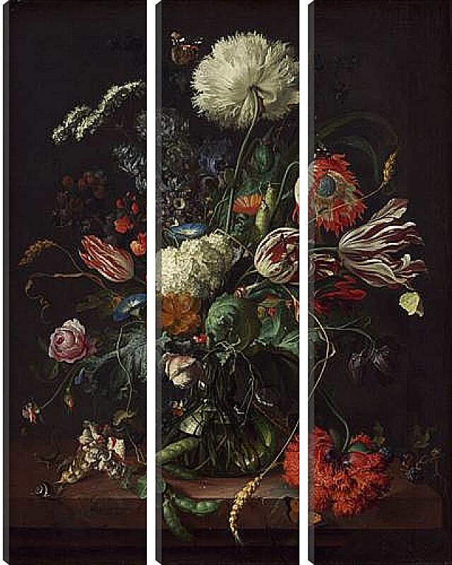Модульная картина - Ваза с цветами - натюрморт. Ян Хем Давидс Де