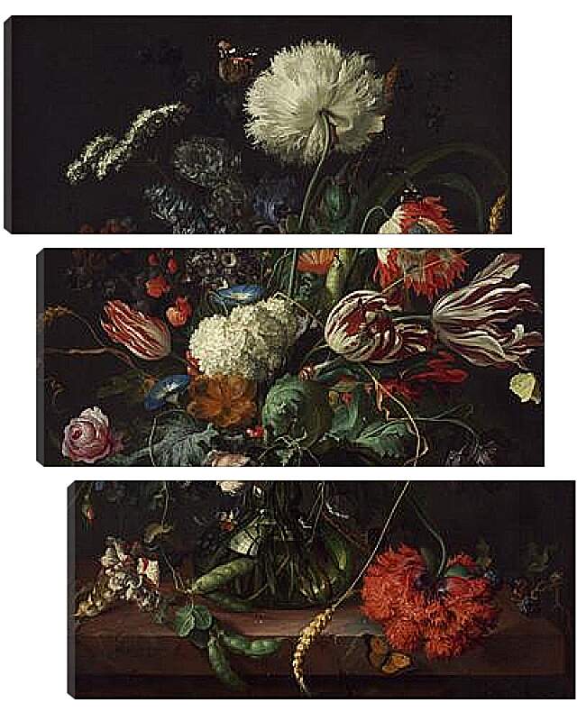 Модульная картина - Ваза с цветами - натюрморт. Ян Хем Давидс Де